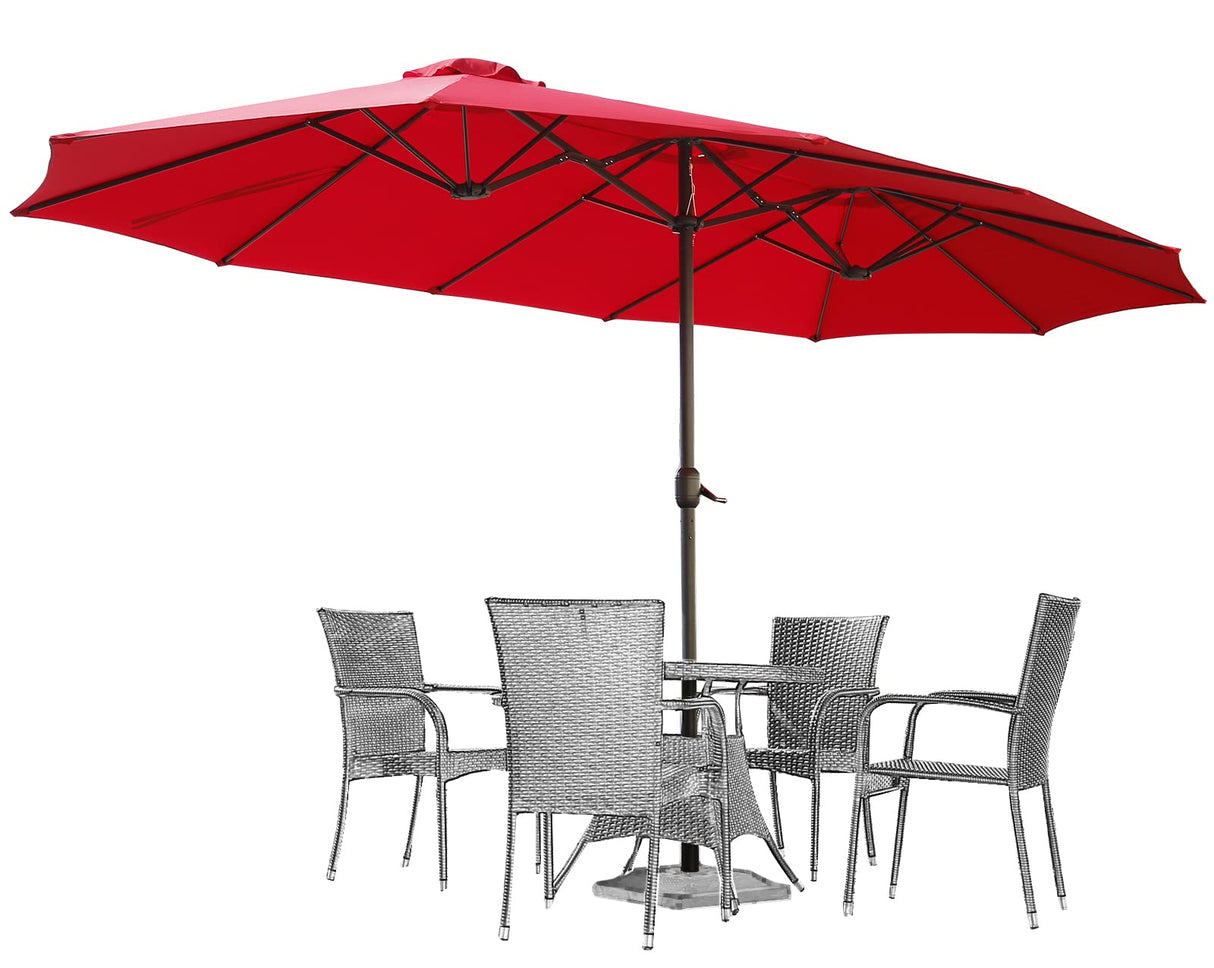 15x9ft Double-Sided Patio Umbrella Outdoor Market Umbrella Large Umbrella