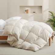White Feather Down Comforter Duvet Insert All Warmth Levels Cream Medium