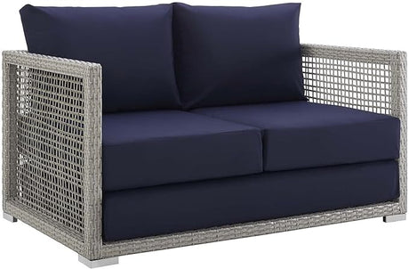 EEI-2924 Aura Wicker Rattan Outdoor Patio 52" Loveseat