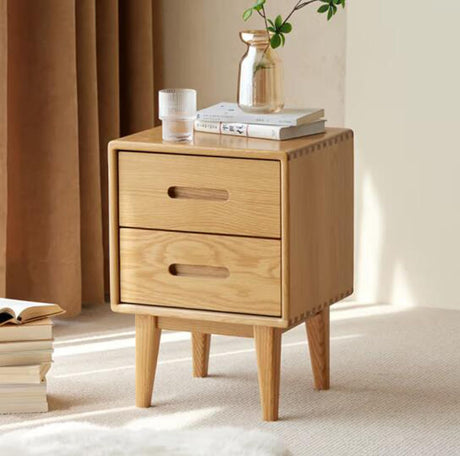 Full Solid Wood Bedside Cabinet, Bedroom Oak Bucket Cabinet