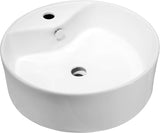 Vitruvius Polished Glossy White Ceramic Rectangular Vessel Sink for Bathroom