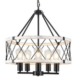 5-Light Farmhouse Chandelier for Dining Room, Rustic Wood Chandelier for Over Table