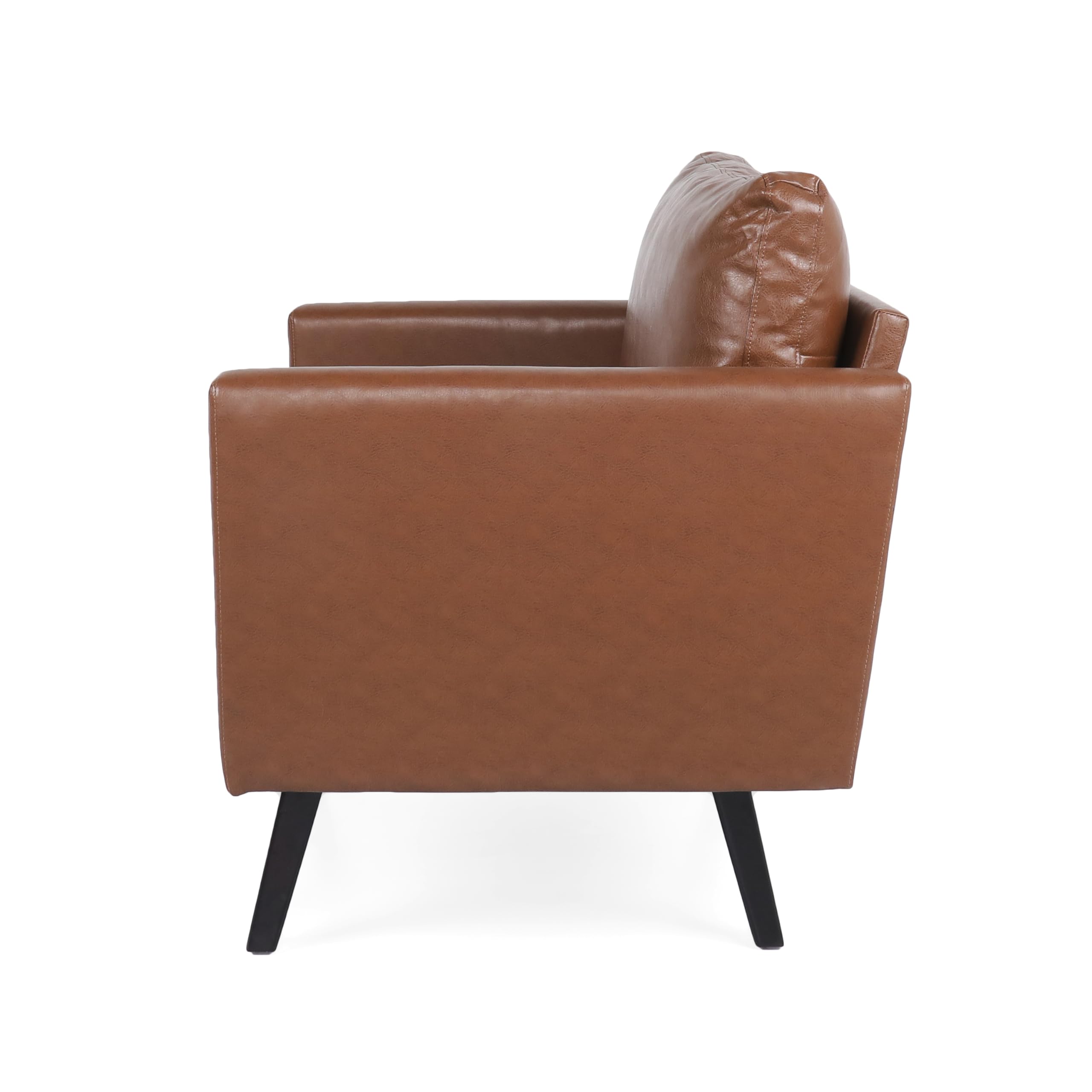 Chandler Club Chair, 34.75 "W x 30 "D x 33.75 "H, Cognac Brown + Dark Brown