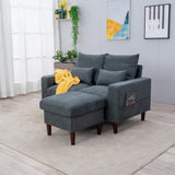 Sectional Sofa Couch L Shape Loveseat Modern Linen Love Seater Home Furniture