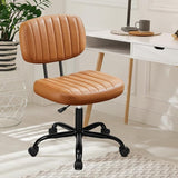 Armless Home Office Desk Chair -Small Ergonomic with Low Back Lumbar Support