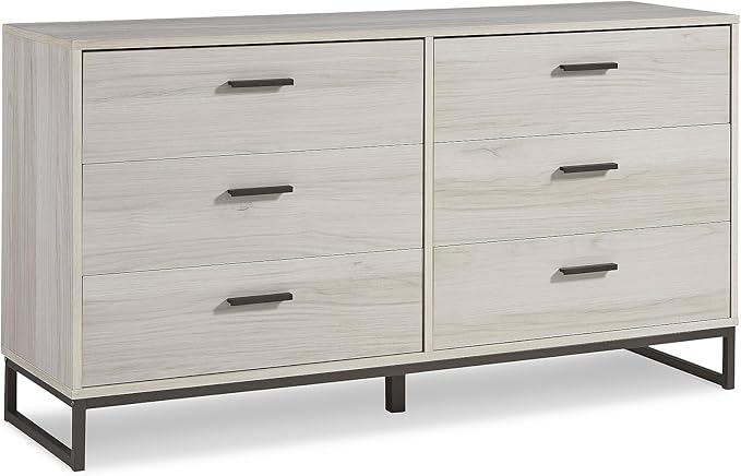 Design by Ashley Socalle 6 Drawer 59" Dresser, Beige