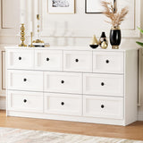 10 Drawer Dresser for Bedroom, 59.1" Wide Dressers & Chests of Drawers with Gold Handle,