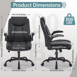 Ergonomic Leather Office Chair with Flip-Up Armrests