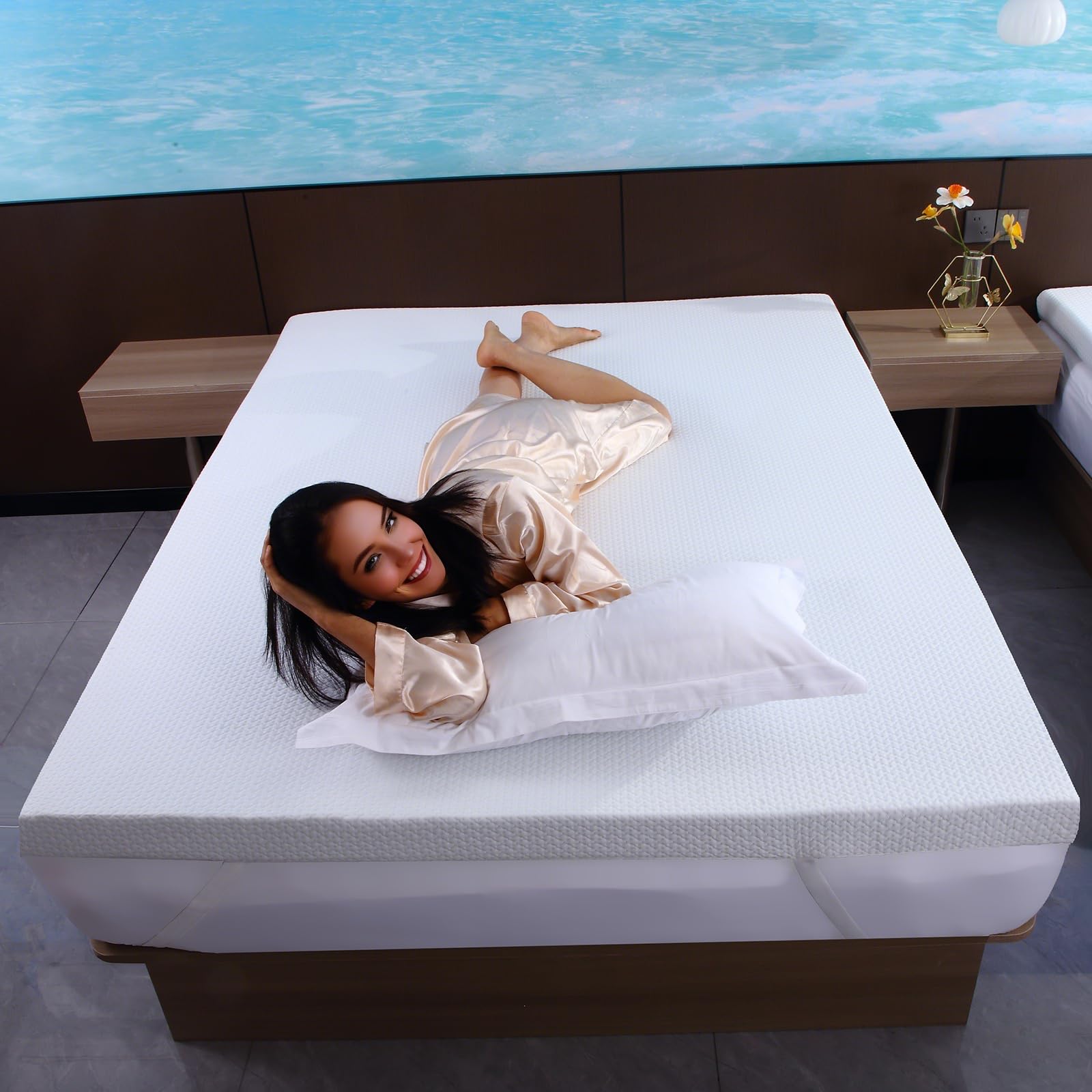 Queen Mattress Topper, 3 Inch Memory Foam Mattress Topper High Density Mattress