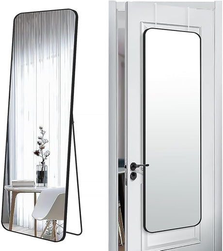 47x14 Mirror Full Body Length Door Hanging Rope Hang Wall Mounted Metal Frame Rectangle Mirrors for Bedroom Bathroom