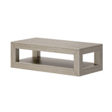 Modern Rectangular Coffee Table with Shelf, Solid Wood, 48 Inch, Center Table