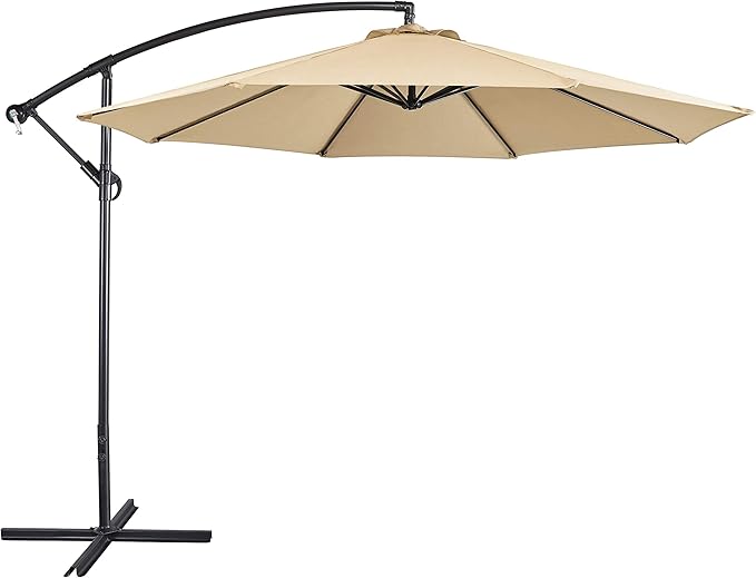 10FT Patio Offset Umbrella - Cantilever Hanging Outdoor Umbrellas w/UV Protection