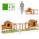 Breltam 157" Large Chicken Coop Hen House Wooden Chicken House Poultry Cage