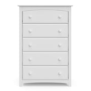 Kenton 5 Drawer Dresser (White) for Kids Bedroom, Nursery Dresser Organizer