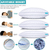 QUTOOL Shredded Memory Foam King Pillows 2 Pack, Adjustable Gel Pillows for Side Stomach and Back Sleepers Luxury Bed Pillow with Washable Cover