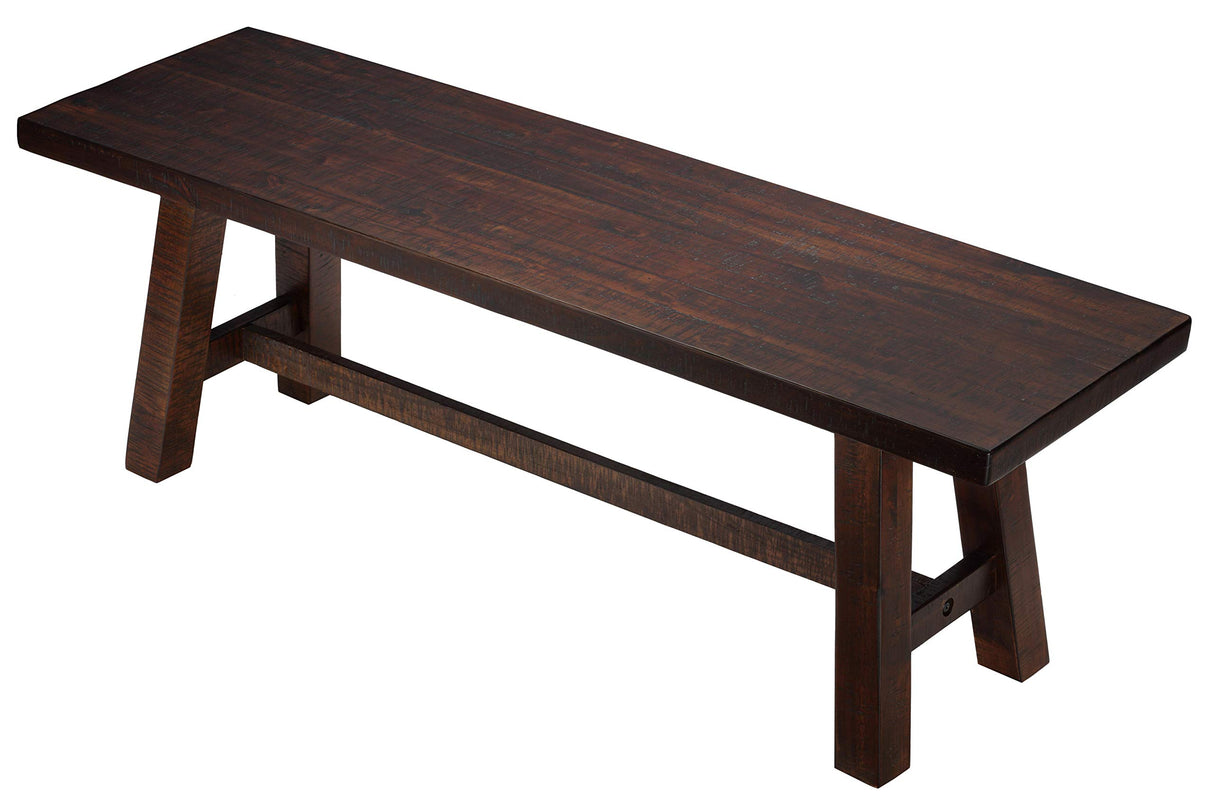 Figi Dining Bench, Rustic Wood