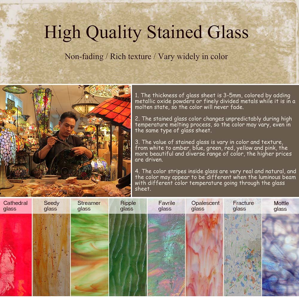 Mission Tiffany Style Stained Glass Table Lamp