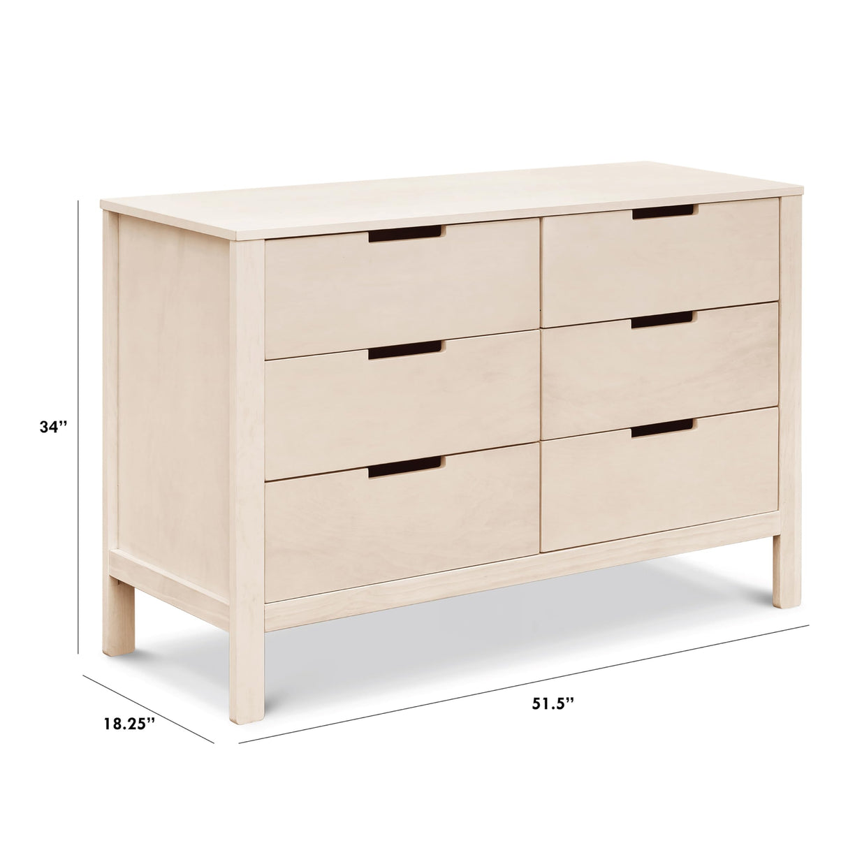 Carter's by DaVinci Double Colby 6-Drawer Dresser, Washed Natural