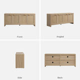 Boho TV Stand with Rattan Cabinets for 45-65 Inch TVs