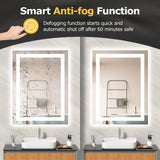 24x32 LED Bathroom Mirror - Anti-Fog Dimmable Backlit Vanity Mirror