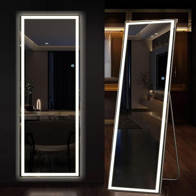 Bathroom Mirror, Brushed Gold Metal Framed Wall Mounted Mirrors