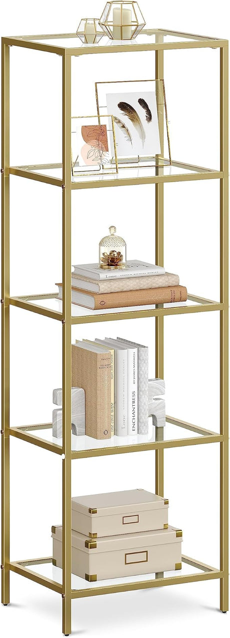 Bookcase, 6-Tier Bookshelf, Slim Shelving Unit for Bedroom, Bathroom, Home Office