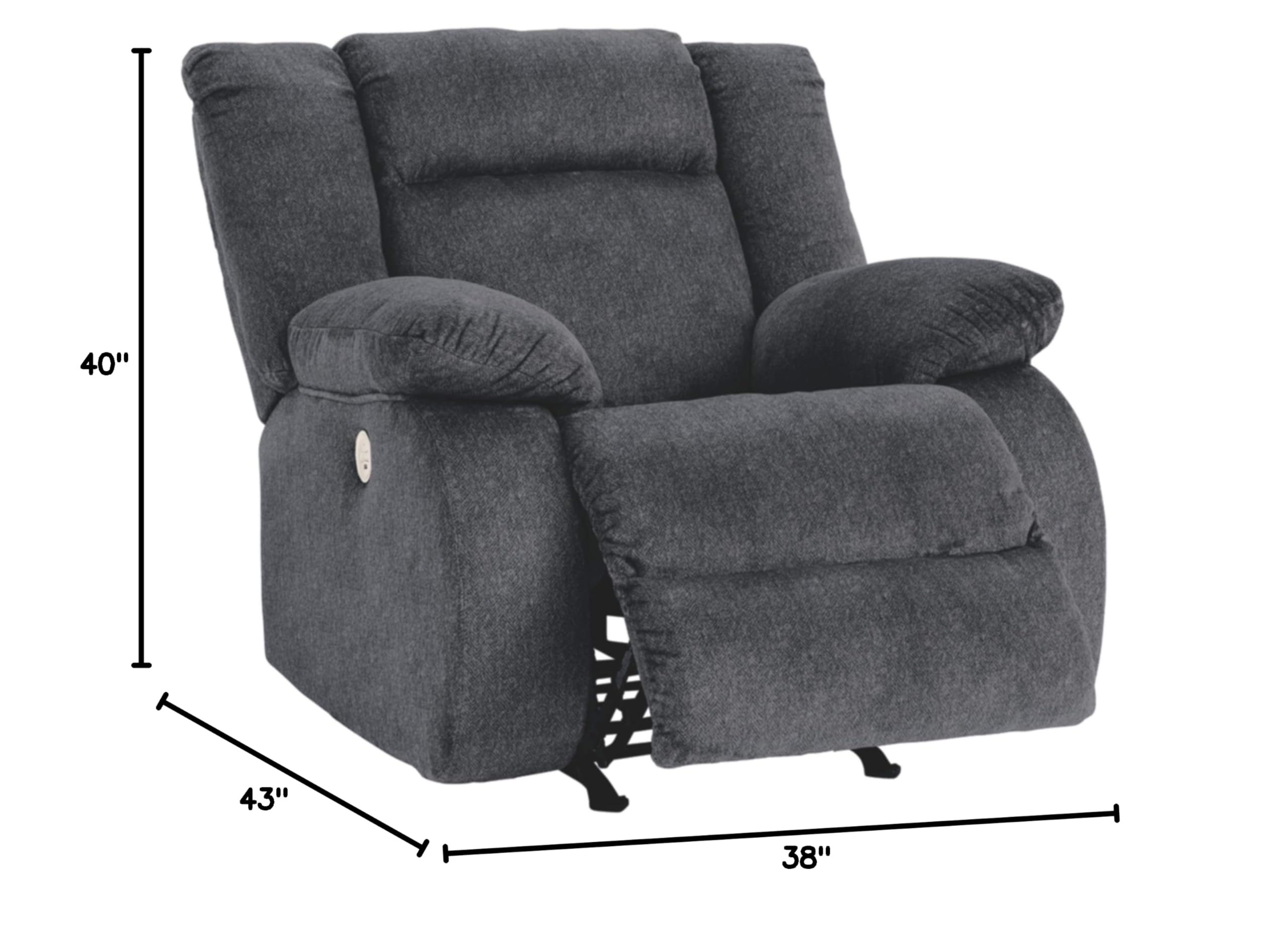 ModLuxe Power Rocker Recliner Chair with USB & Plush Velvet Finish