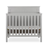 Dream On Me Ava 4-in-1 Convertible Mini Crib in Pebble Grey, 635-PG, Greenguard Gold Certified, Non-Toxic Finish, Comes with 1" Mattress Pad, with 3 Mattress Height Settings