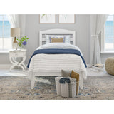Traditional Twin XL Bed with USB Charger in White