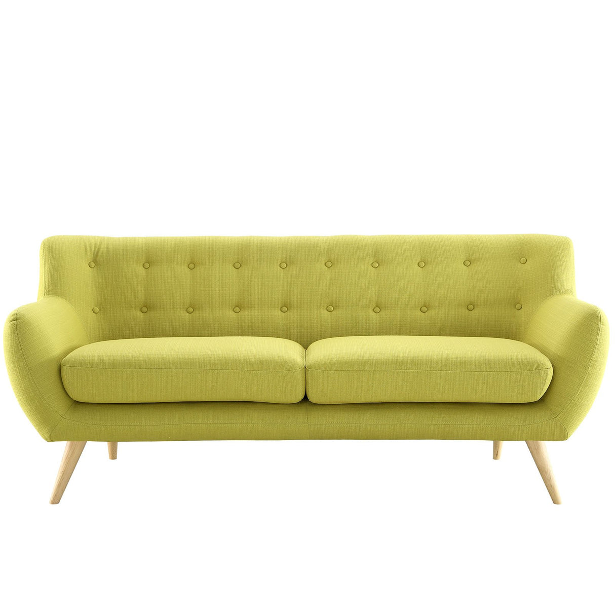 Remark Mid-Century Modern Sofa With Upholstered Fabric In Wheatgrass