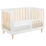 Lolly 3-in-1 Convertible Crib with Toddler Bed Conversion Kit in White and Natural,