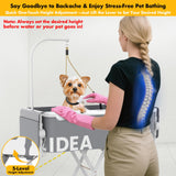 2-in-1 Portable Dog Bathtub & Grooming Table - 33" Foldable Pet Washing Station