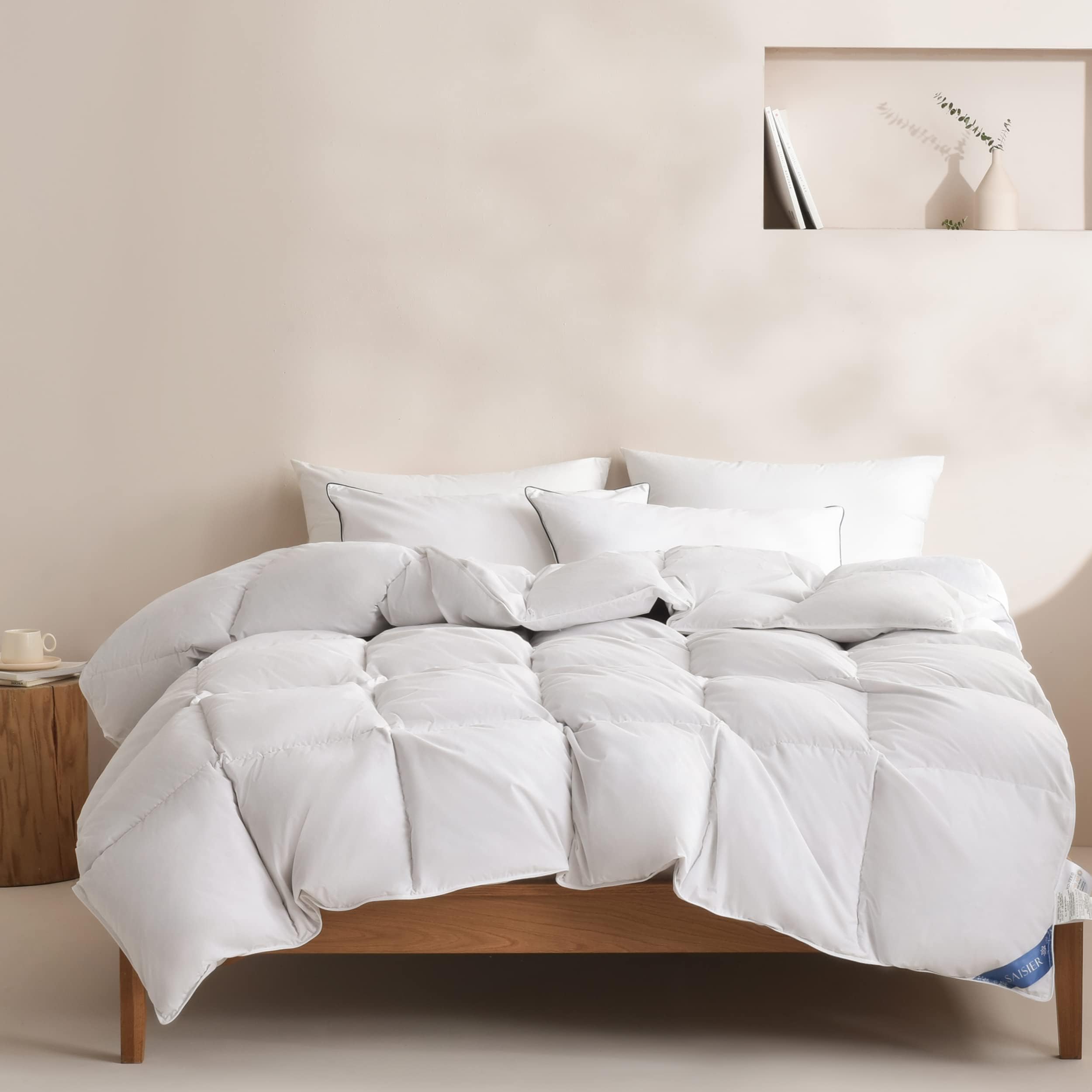 Feather Down Comforter King Size Ultra Soft Premium Down Duvet Insert, All Season