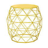Home Garden Accents Wire Round Iron Metal Stool Side End Table Plant Stand Chair Hatched