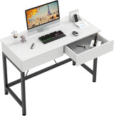 40Inch Small Desk with 2 Wooden Drawers,Vanity Desks for Home Office