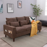 Sectional Sofa 3 Seat Couch, Modern Sofa with Solid Wood Legs, Couches Sofas for