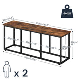 Dining Bench, 47.2 Inch Dining Table Bench, Industrial Style Kitchen Bench