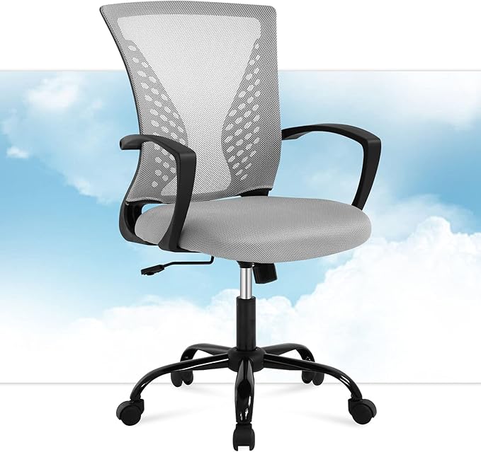 Mesh Office Computer Lumbar Armrest Support Modern Rolling Swivel Chair for