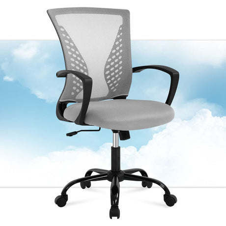 Mesh Office Computer Lumbar Armrest Support Modern Rolling Swivel Chair for