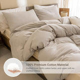 100% Cotton Linen Like Textured Comforter Set Queen(90x90 Inch)