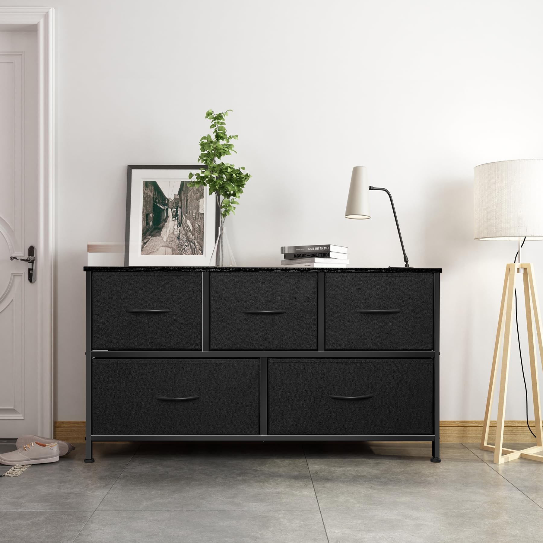Dresser for Bedroom with 5 Drawers, Chest of Drawers, Storage Drawers Organizer Unit