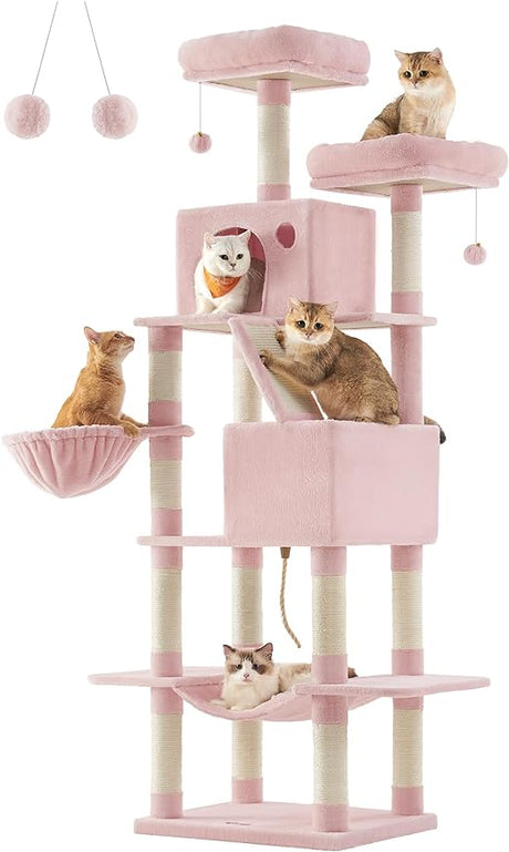 Large Cat Tower with 13 Scratching Posts 2 Perches