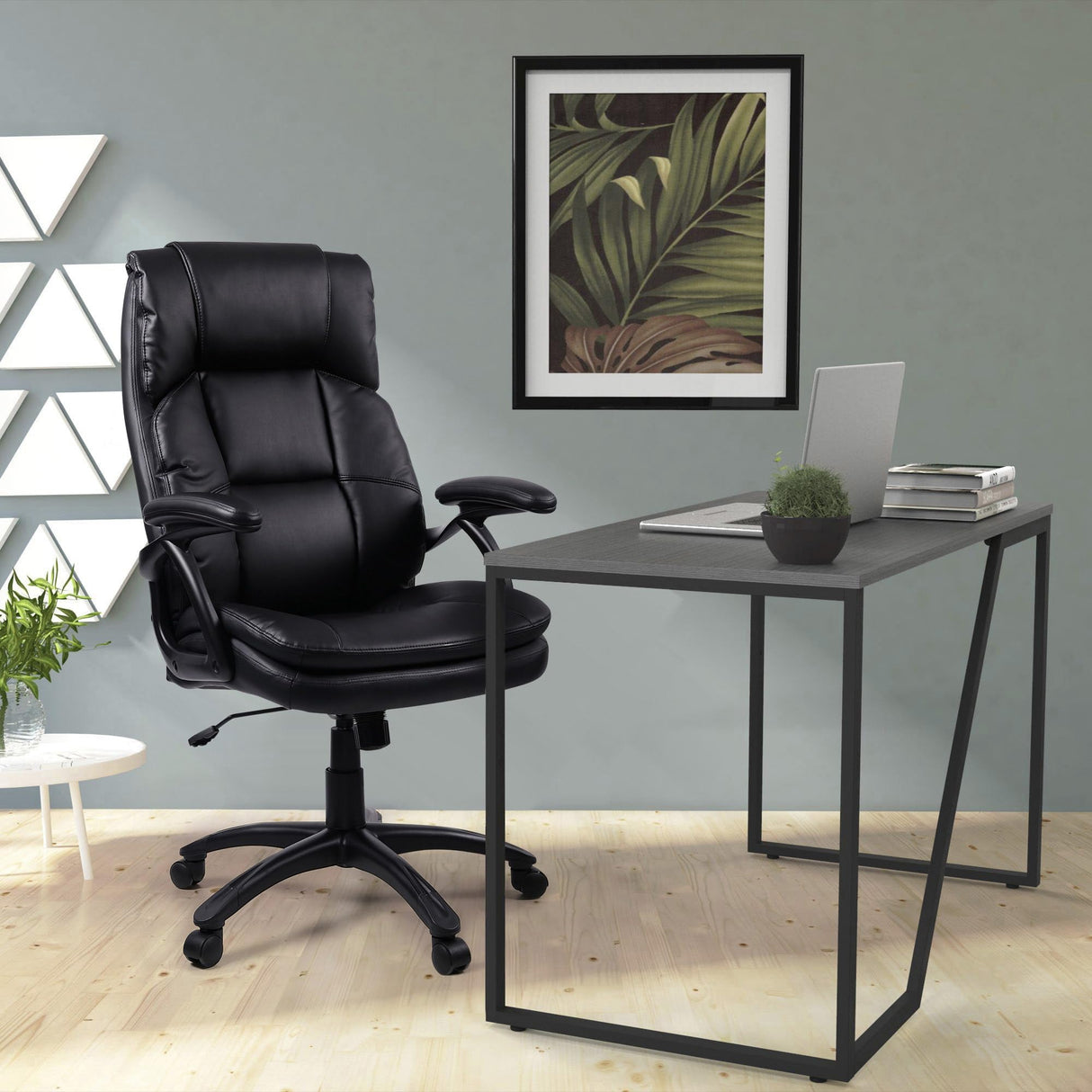 LLR59535 - Black Base High-back Leather Chair