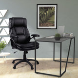 LLR59535 - Black Base High-back Leather Chair