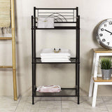 3-Tier Free Standing Wire Rack Durable Metal Shelving Storage Unit with Adjustable Feet