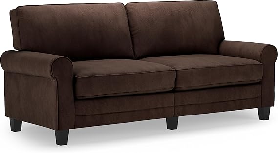 Copenhagen 73" Rolled Arm Sofa, Easy Care Polyester, Soft Pillow Back