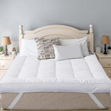 5 Inch Duck Feather Bed King Size, 100% Cotton Extra Thick Mattress Topper