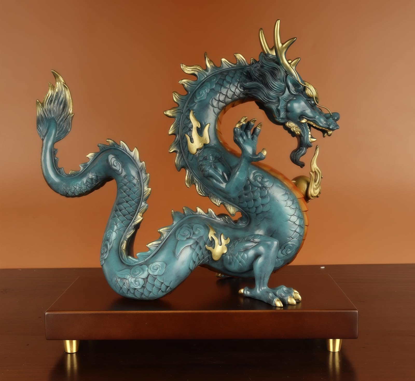 Pure Copper Dragon Statues - Dragon Figurine, Chinese Dragon Statue, Dragon Decor