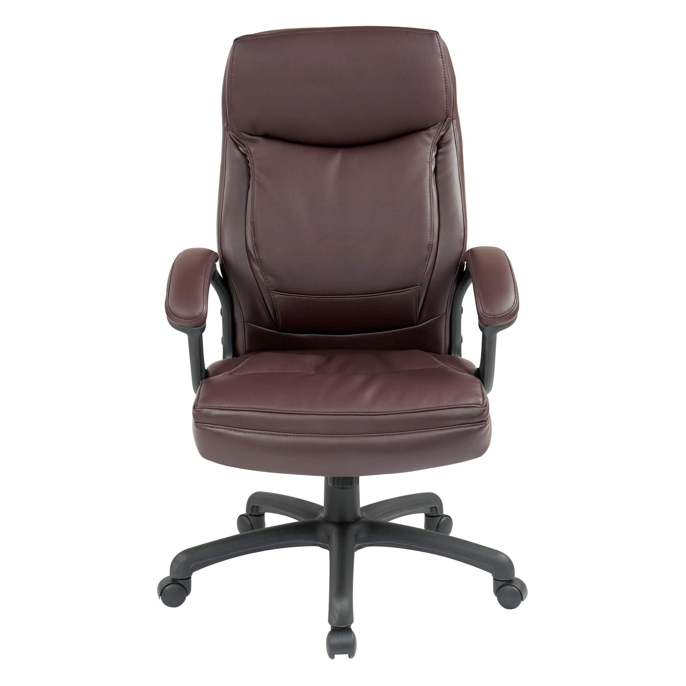 Executive Bonded Leather High Back Adjustable Office Chair with Thick Padded Contour