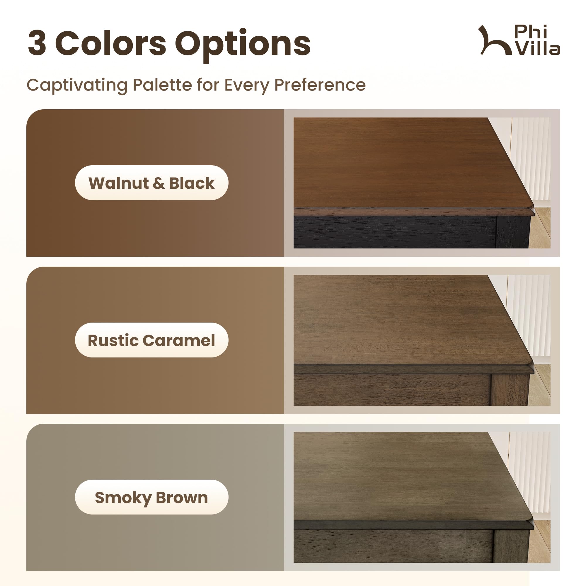 Counter Height Dining Set for 4 - Rustic Farmhouse Table with Bench